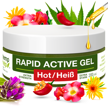 Rapid HANF & TEUFELSKRALLE SCHMERZGEL EXTRA STARK 𝙒ä𝙧𝙢𝙚𝙣𝙙 - bei Knie, Gelenk-, Nacken- u. Muskel, Rheuma. Mit Arnica, Beinwell, Weihrauch - 𝙀𝙣𝙩𝙯ü𝙣𝙙𝙪𝙣𝙜𝙨𝙝𝙚𝙢𝙢𝙚𝙣𝙙